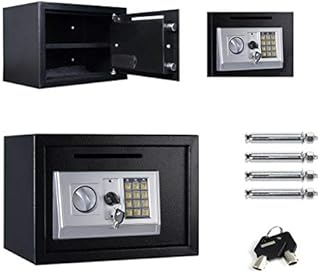 Digital Safe Box with Electronic Lock Key Safe Steel Cash 4.6L Digital Steel Safe Electronic Security Office Home Money Cash Safety Box Top