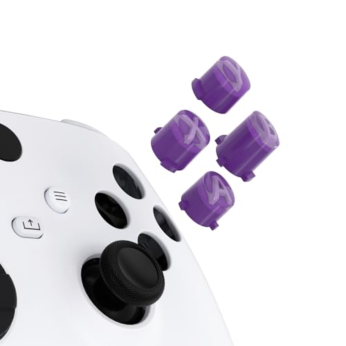 eXtremeRate ABXY Buttons for Xbox Xbox Series X/S Controller, Three-Tone Mist Purple &amp; Clear &amp; Taro Purple Classic Symbols Action Buttons Replacement Prats for Xbox One S/X, Elite Series 2 Core &amp; 1