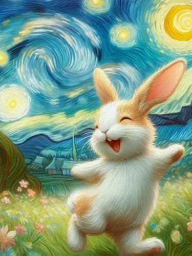 Diamond Painting Lapin COKYIS 40x50cm Broderie Diamant Complet pour Décoration Canevas