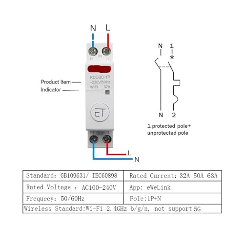Disjoncteur WiFi programmable avec télécommande et minuterie 63A - 4