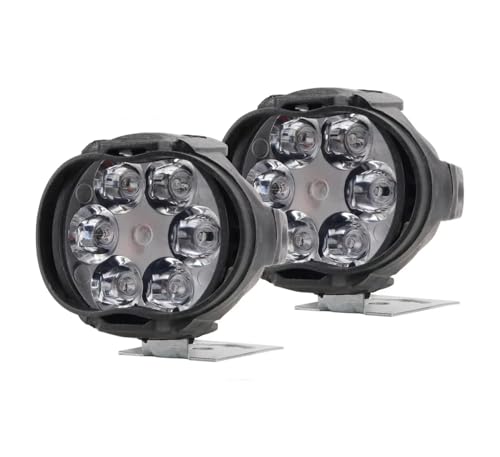 Phare moto anti brouillard 6 LED feux de travail blancs étanches universels 12V