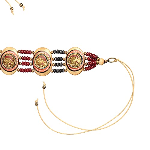 Image of AAKRITI ART CREATIONS Royal Empress Handcrafted Tribal Dhokra Necklace & Choker Collection | Artisan Ethnic Brass Jewelry with Oval & Square Designs, Amulet & Talisman Styles for Women