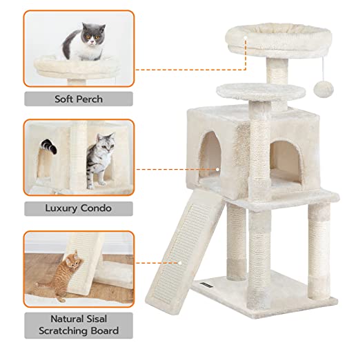 Hoobro Cat Tree, 34.6-Inch Small Cat Tower With Soft Plush Perch, For Kittens, 3-Tier Cat Condo Furniture With Scratching Posts, With Anti-Tipping Kit, Sturdy, Indoor Be09Sct03 #TOP3