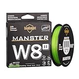 SeaKnight MANSTER W8 II - Línea de pesca trenzada de 8 hebras, súper fuerte, resistente a la abrasión, sin línea trenzada elástica, prueba de 15 libras a 100 libras para agua salada y agua dulce