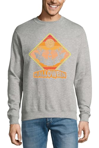 Pull vintage Halloween en coton doux contre le froid gris