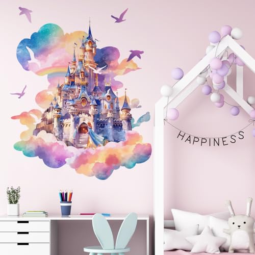 Vinilos Decorativos Castillo Arcoíris para Habitaciones Infantiles miniatura 4