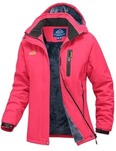 YSENTO Damen Winterjacke Wasserdicht Skijacke Softshelljacke Warm Gefüttert Winddicht Outdoor Snowboardjacke(Rose,L)
