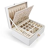 LATIT Porta Gioielli Donna Scatola Portagioie Premium Grande 2 Strati, Adolescenti,per Anelli,Orecchini,Collane,Orologi(Bianca) LATIT Porta Gioielli Donna Scatola Portagioie Premium Grande 2 Strati, Adolescenti,per Anelli,Orecchini,Collane,Orologi(Bianca)