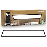 B.K.Licht - Lámpara LED de techo con luz indirecta, plana, luz blanca neutra, IP44, panel, lámpara LED, lámpara de techo, lámpara de baño, lámpara de salón, lámpara de cocina, 98 x 20 x 3 cm, negro