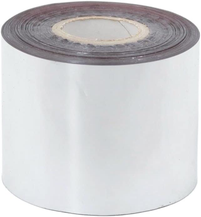 ZONEPACK Hot foil Stamping Paper Leather Fabric PU Glitter Decorative Artificial Metal Leather for Sewing Material Leather Skin Gold and Sliver (5CM)