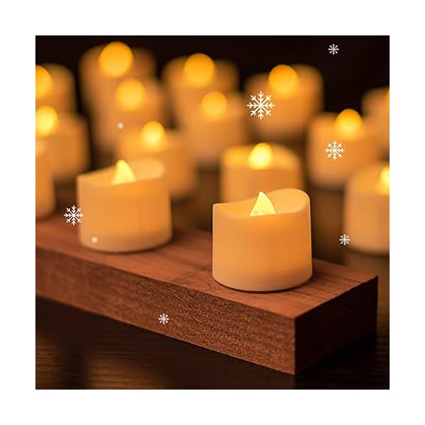 Beichi 50 x LED-Teelichter, flammenlos, langlebig, batteriebetrieben, flackernde Teelichter, ideal für saisonale und…