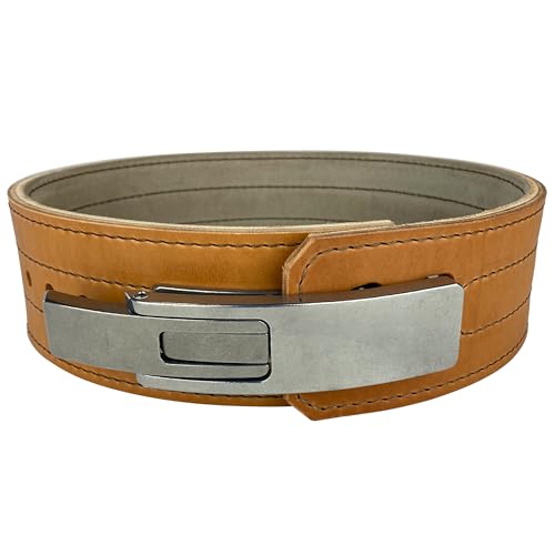 Dominion Strength Training Double Ply Leather Weightlifting Belt with Suede Lining – 3-Inch Wide Powerlifting Support with American Made Steel Lever Buckle