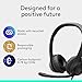 Logitech H390 Wired Headset for PC/Laptop, Stereo Headphones with Noise Cancelling Microphone, USB-A, in-Line Controls, Works with Chromebook - Black