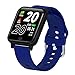 HQPCAHL Smartwatch 1.3 Zoll Touch Farbdisplay Fitness Uhr Mit Schrittzähler, Pulsuhr, IP67 Wasserdicht Sportuhr Mit Schlafmonitor, Température Corporelle, Fitness Tracker Für Damen Herren,Bleu