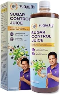 Sugar.fit Active Sugar Control Juice, 100% natural herbal juice with Karela, Jamun, Aloevera, Gurmar helps manage blood sugar, boost metabolism and support weight management, no added sugar - 1L (Pack of 1)