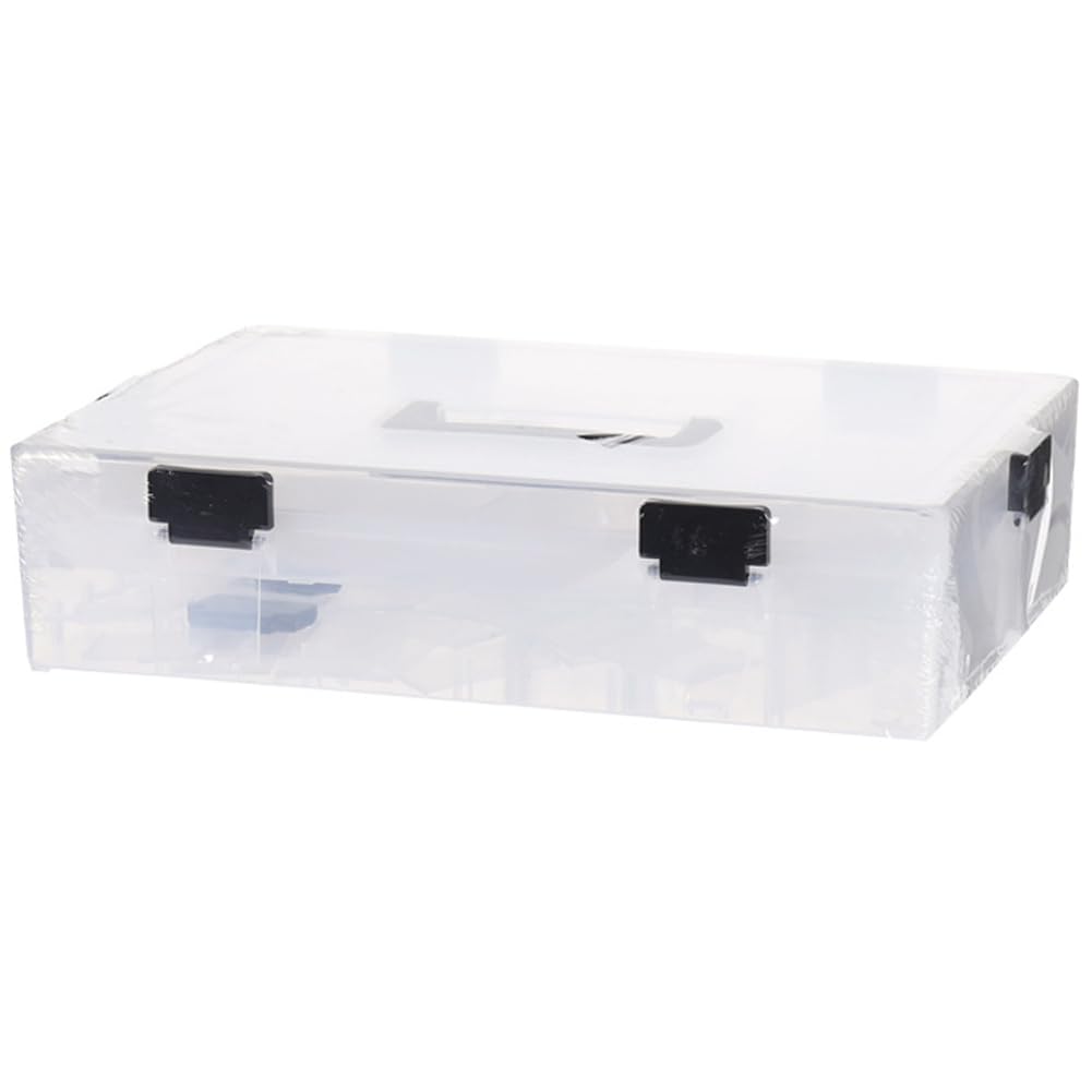 Boîte de rangement loisirs créatifs 2 niveaux à compartiments