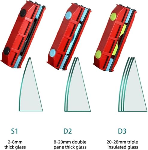 Extra Large Magnetic Double-Sided Window and Aluminum Cleaner for Inside Outside Glass with Strong Magnet and Polishing Pads