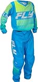 Fly Racing Youth F-16 Moto Gear Set - Pant and Jersey Combo (Blue/Hi-Vis, Youth Small Jersey/18 Waist Pant)