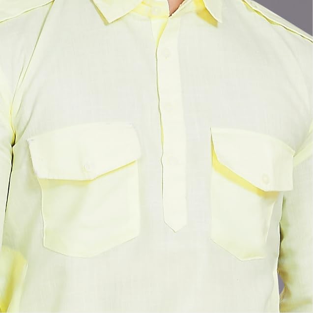 Image of DIVISIVE Men's Cotton Blend Pathani Kurta Pyjama Set