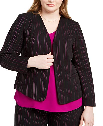 Bar III Womens Plus Striped Open Front Jacket3
