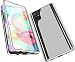 Produktbild Kompatibel für Samsung Galaxy A51 Hülle, Stark Magnetische Adsorption Metallrahmen 360 Grad Vorne und Hinten Gehärtetes Glas Transparente Handyhülle für Samsung A51 Case Cover - Silber
