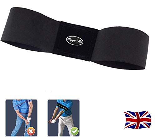 Jeantet Sport Golf Swing Trainer Aid Grip Secret Arm Band Trainer Value 1/2 Pack, Golf Training Aids Professional Motion Posture Correction Belt For Men Women Kids (1 Pack Golf Swing Band-Black)