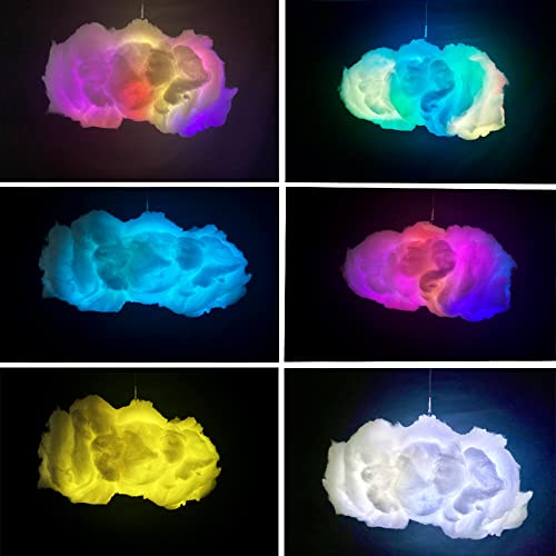 3D Big Cloud Lightning Light Kit Music Sync Warm White Multicolor Lightning Changing Strip Lights 360 Degree Wireless Remote App No Diy Coolest Decorations For Adults And Kids Indoor Home Bedroom #TOP3