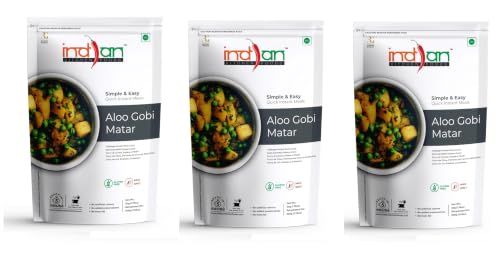 Image of Indian Kitchen Foods Instant Aloo Gobi Matar - Freeze Dried, Gluten-Free, Ready-to-Eat Indian Vegetarian Meal (Pack of 3)