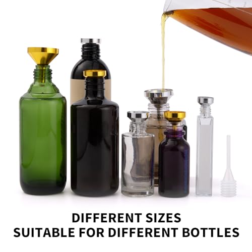 image for Zewool 8 Small Metal Funnels, with 2 Mini Straws Mini Funnels Perfume,