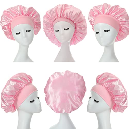 MUFEKUM Hair Bonnet for Sleeping Wide Band Satin Bonnet, Night Sleep Cap Silk Bonnet - Image 4