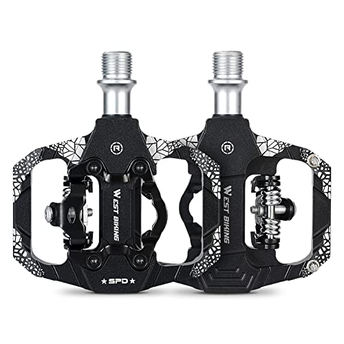 Aomiun Pedales de Bicicleta West Biking MTB, Pedales de Bicicleta automáticos de Plataforma Dual, rodamiento Sellado para Bicicletas de montaña y Carretera MTB