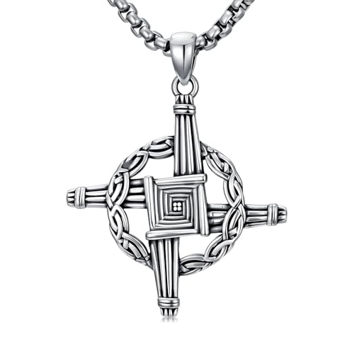 Pendentif croix celtique irlandaise en argent pour homme et femme