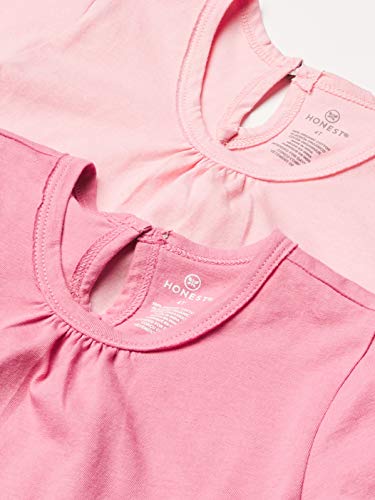 Image of HonestBaby Baby-Girls 5-Pack Puff Sleeve T-Shirts 100% Organic Cotton Baby, Toddler, Little Kid, Girl