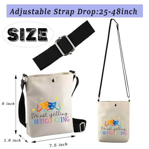 BDPWSS I'M Not Yelling I'M Projecting Acting Thespian Actor Gift Musical Theater Gift Theatre Director Crossbody Bag2