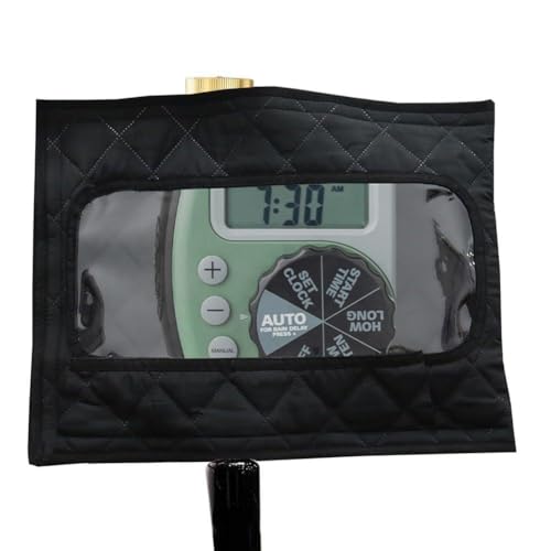 NEIQIUWING Funda protectora de PVC transparente para manguera de riego con temporizador, 31 x 40 cm, cierre de , ajustable, aislante, accesorios de jardín