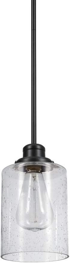 Annecy 57.1" Bronze and Seeded Glass Pendant Light