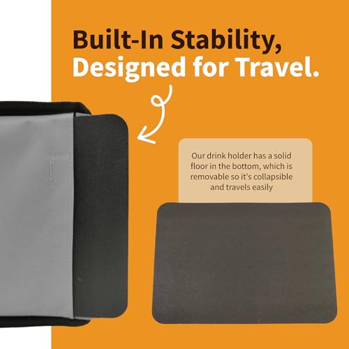 Drink Carrier with Handle – Durable No-Spill Insulated (4 Cup, Grey) by DRINK CAMEL - Used condition - Image 3