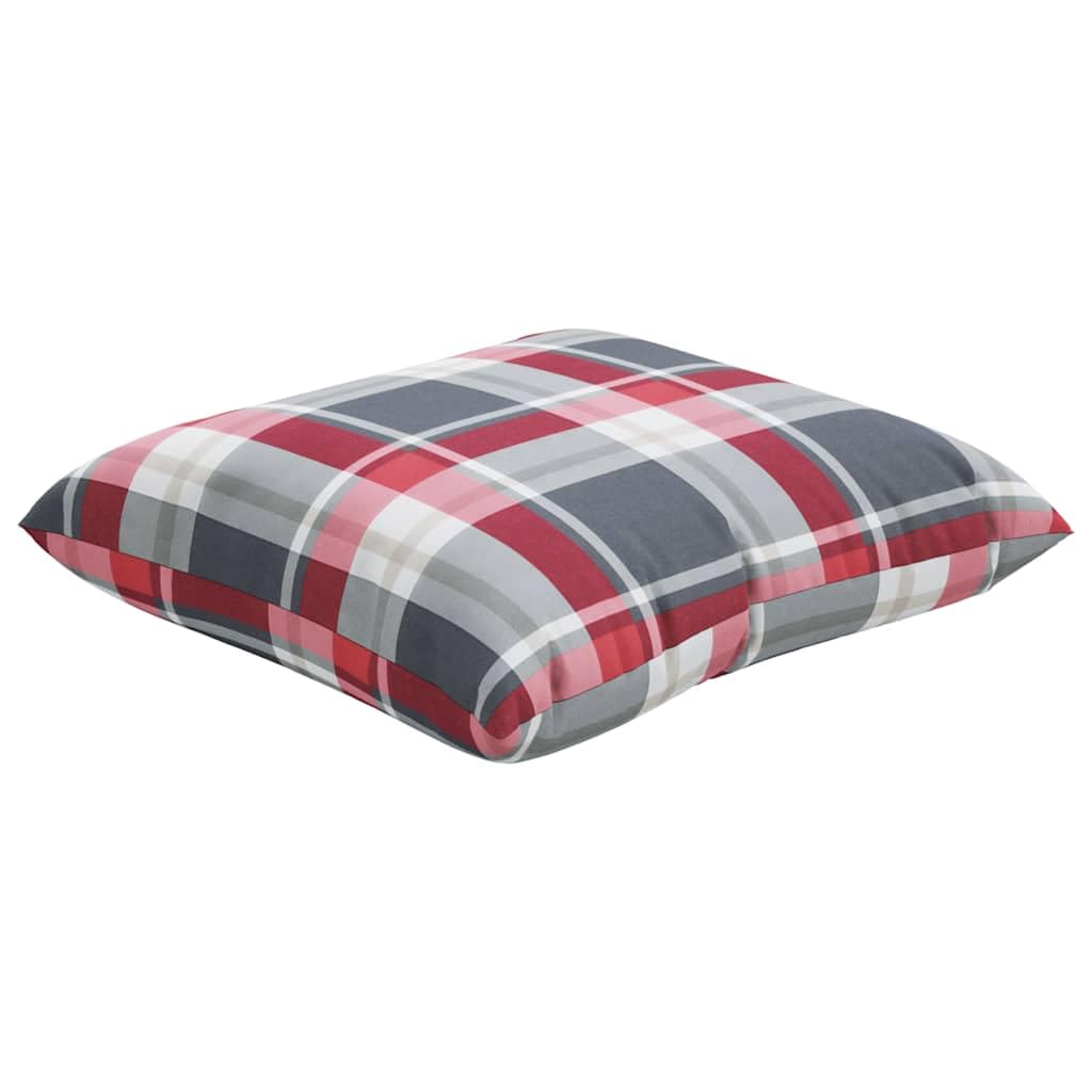 Set di 4 cuscini per esterni, 40 x 40 cm, motivo a quadri, colore rosso, poliestere impermeabile e imbottitura in fibra cava, comodi cuscini per sedie da giardino, balcone e lounge
