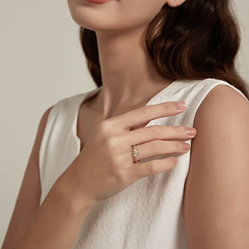 SHINYSO 14K Gold Plated Wedding Band for Women Thin Stackable Ring Dainty Curved Marquise Cubic Zirconia Eternity Engagement Promise Ring Size 4-104