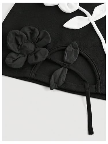 MakeMeChic Women's 3D Floral Skirt High Waist Bodycon Work Office Mini Skirts3