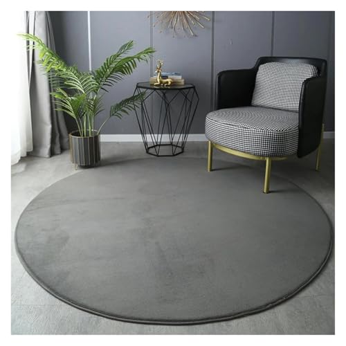 Tapis table basse rond vert 200cm en velours pour protéger le sol et isoler du froid - 3