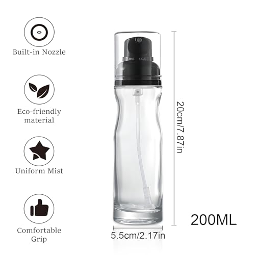 2 Pack Oil Sprayer Dispenser,Glass Cooking Oil Sprayer Dispenser Oil spray bottle Vinegar Sprayer for Kitchen Refillable Gadgets Accessories Widely Used for Air Fryer Baking Grilling - Image 3