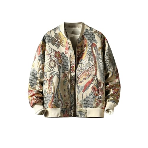 Veste homme décontractée brodée et blouson printemps en coton épais