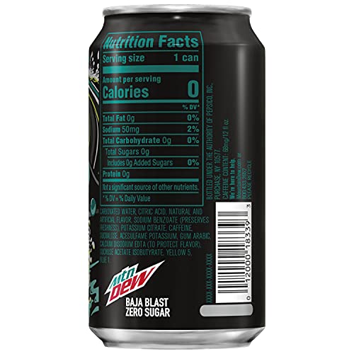 Moutain Dew Baja Zero, Black, 144 Fl Oz