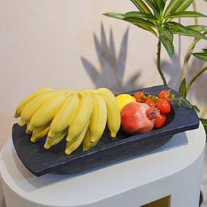 Dough Bowl Home Decor Accents Resin Black Farmhouse Boho Decorative Bowl for Home Decor Rustic Style Dough Bowls Coffee Table Bowl Entrance Table Decor 16 65 25 inch LC Lcdecohom