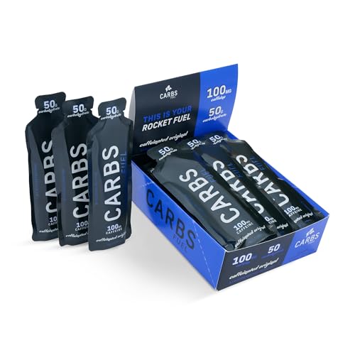 Carbs Fuel Caffeinated Original 50g Energy Gel 12-Pack...
