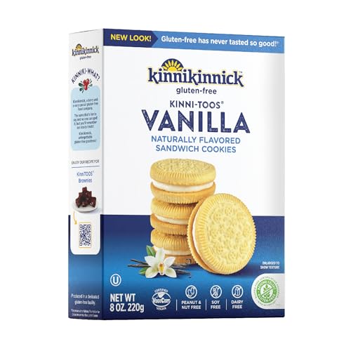 Kinnikinnick - KinniTOOS Vanilla Sandwich Cream Cookies - Gluten Free, Allergy Friendly Vegan Cookies - 8 oz. Box
