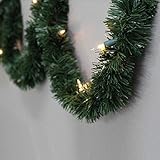 Brite Star 50-Foot Christmas Garland with Clear Lights - Perfect for Indoor or Outdoor Fireplace Mantle Decor, Kitchen Light, or Christmas Decorations Tree - Pre-lit Pine Garland for Holiday