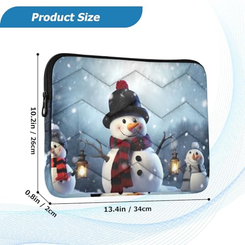 Funda para portátil 13-14 pulgadas impermeable con diseño de muñeco de nieve miniatura 3