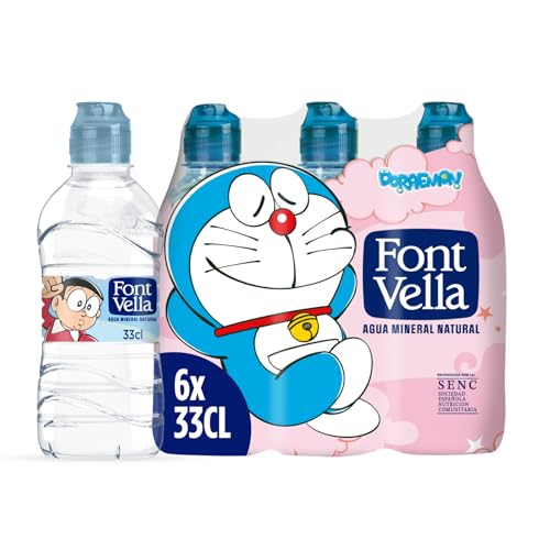 Agua mineral pequeña Font Agudes tapón infantil Font Vella Agua Mineral Infantil, 6 x 33cl